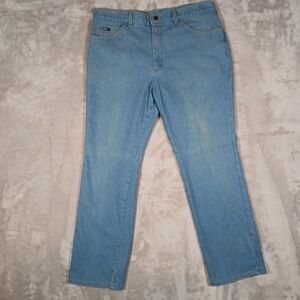 Vintage 90s Lee Jeans Mens 38x30 USA Light Wash Classic Fit Straight Leg Denim
